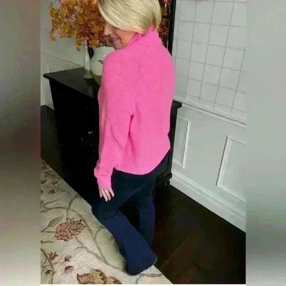 John + Jenn Emmett Sweater in Wild Orchid Size XS Fall Turtleneck Sweater - Picture 9 of 13